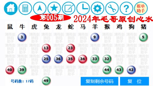 005期毛哥心水[图]