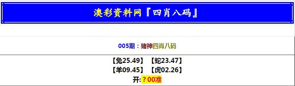 005期赌神四肖八码[图]