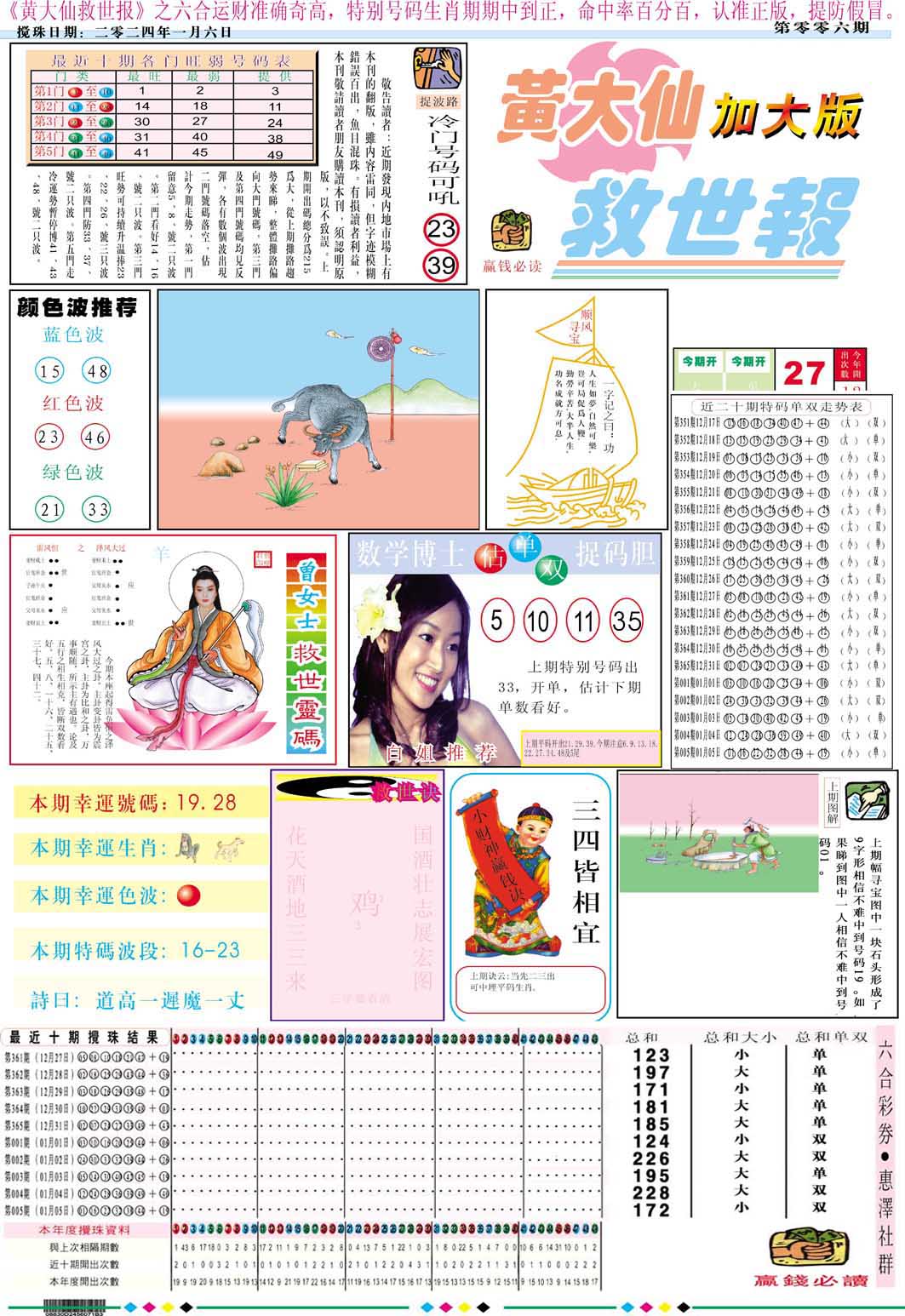 006期黄大仙救世A加大版[图]