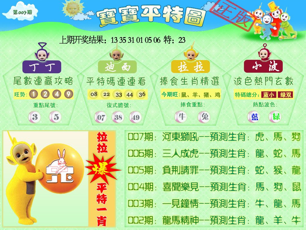 007期天线宝宝平特图[图]