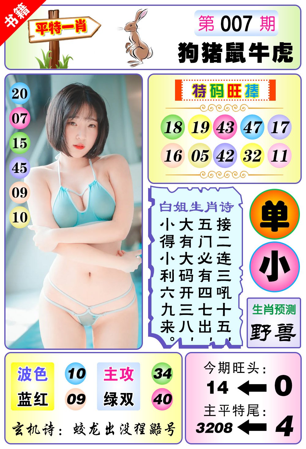 007期澳门梅花一肖[图]