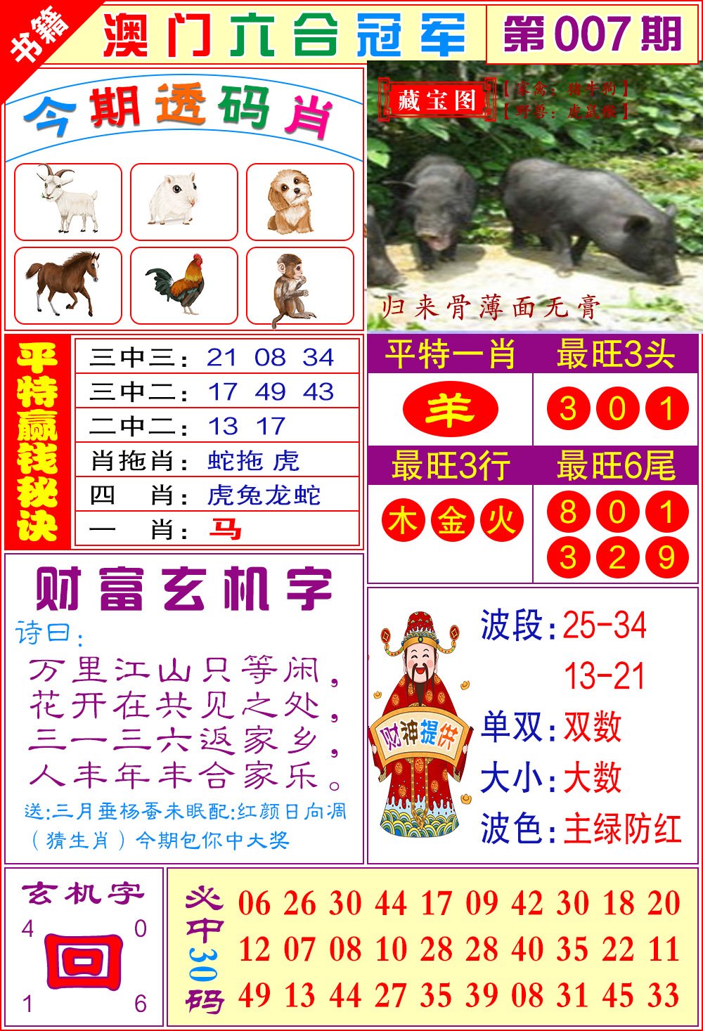 007期澳门六合冠军[图]