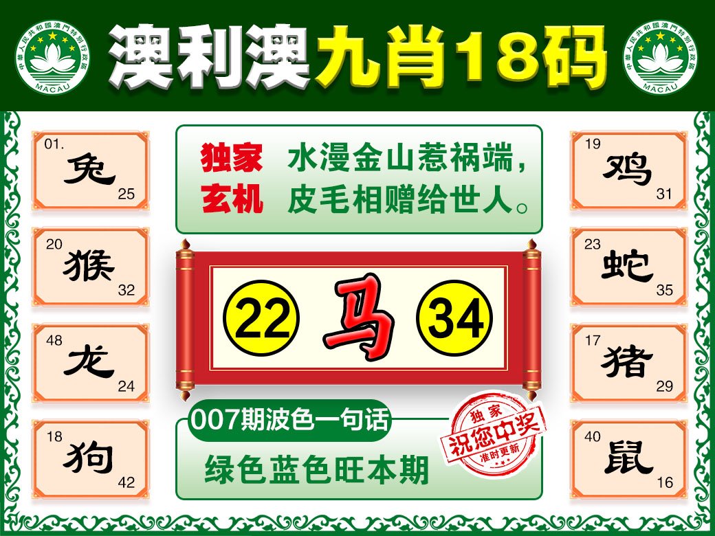 007期澳利澳九肖[图]