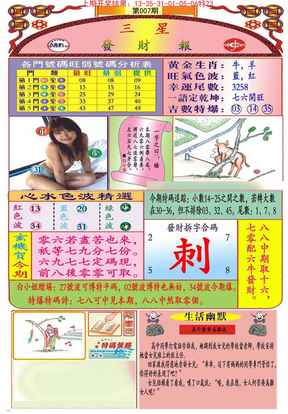 007期三星发财报(推荐)[图]