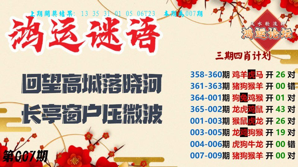 007期鸿运谜语[图]