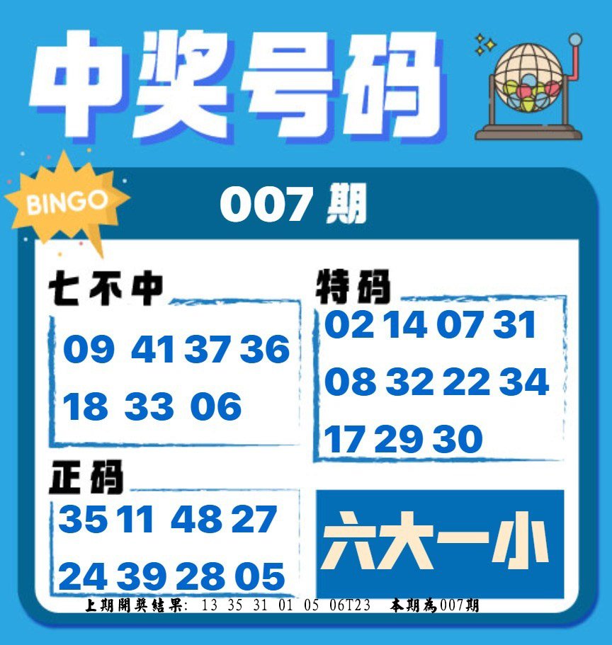 007期中奖号码[图]