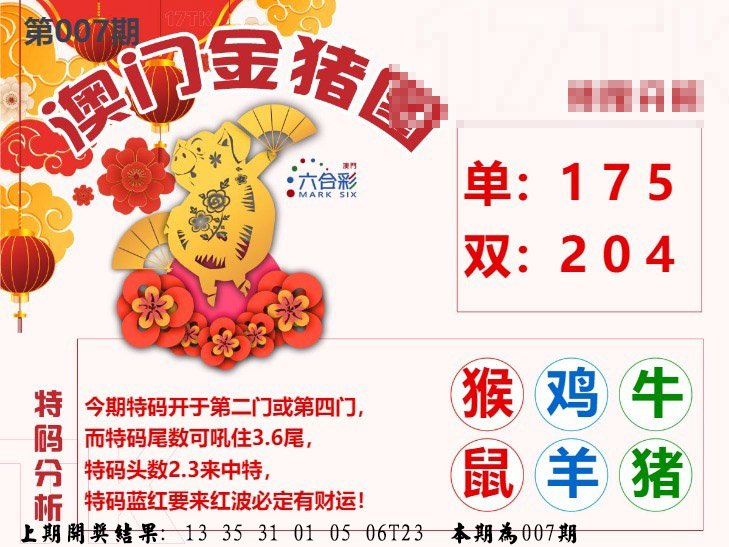 007期澳门金猪图[图]