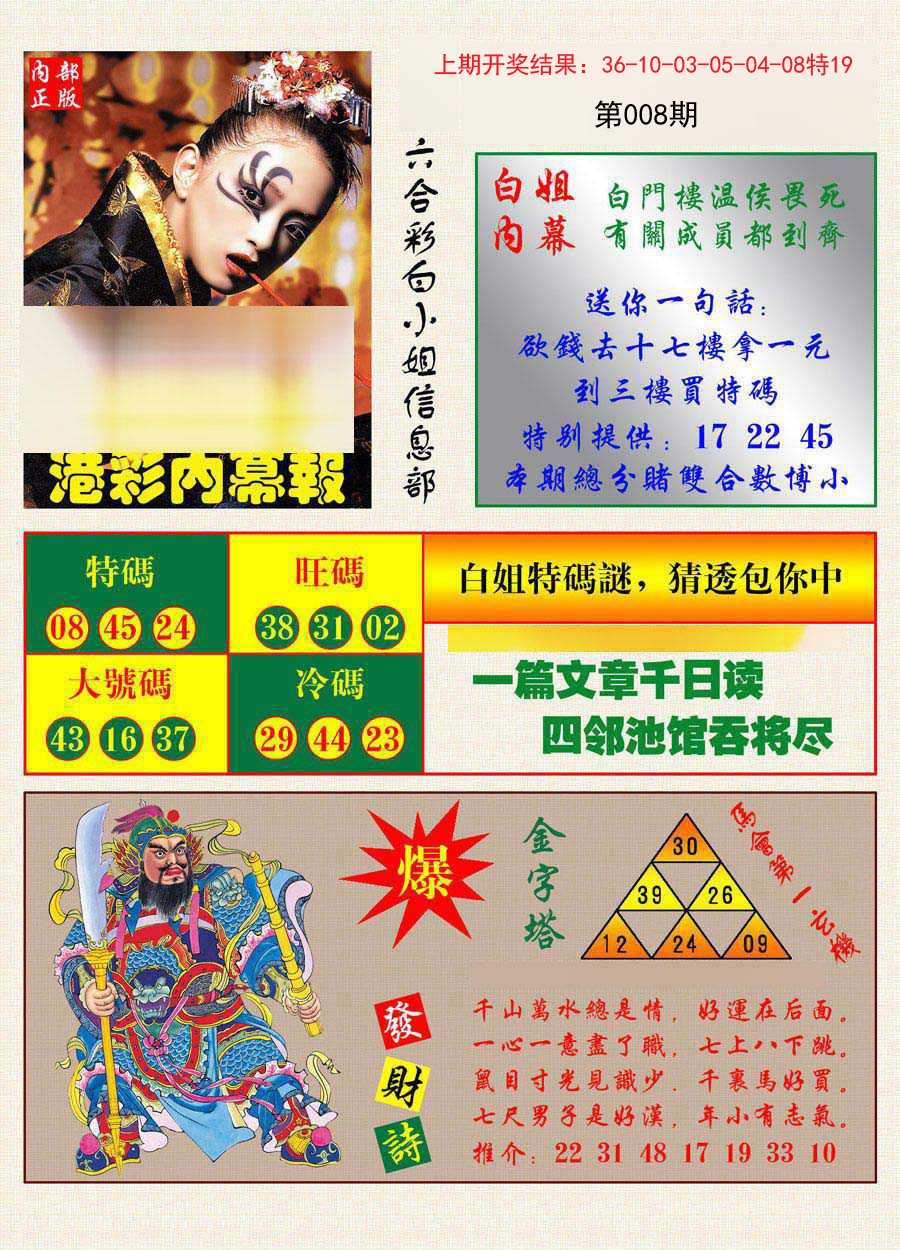 008期港彩内幕报[图]