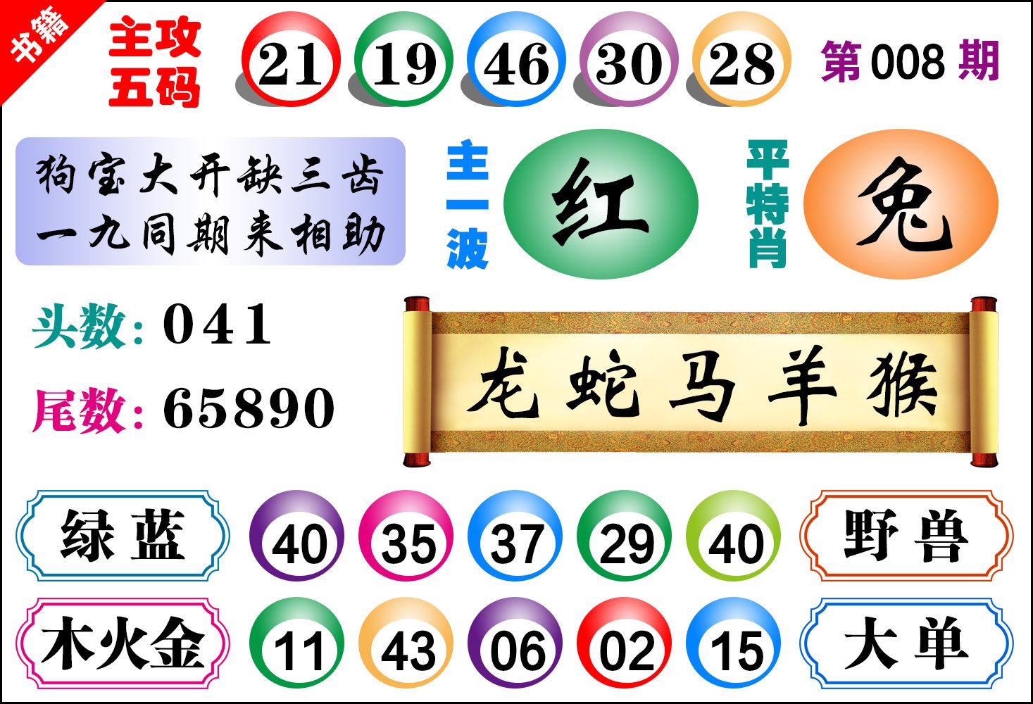 008期澳门主攻五码[图]