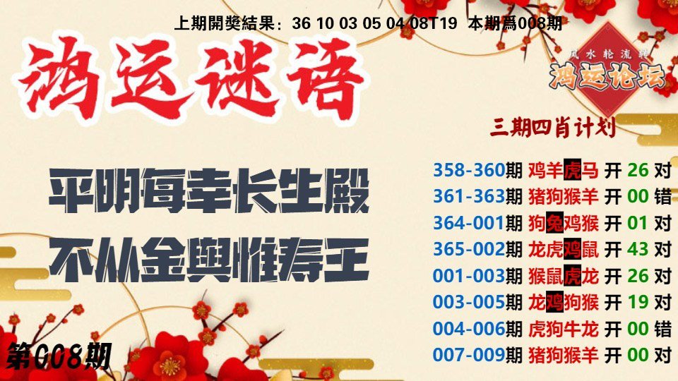 008期鸿运谜语[图]