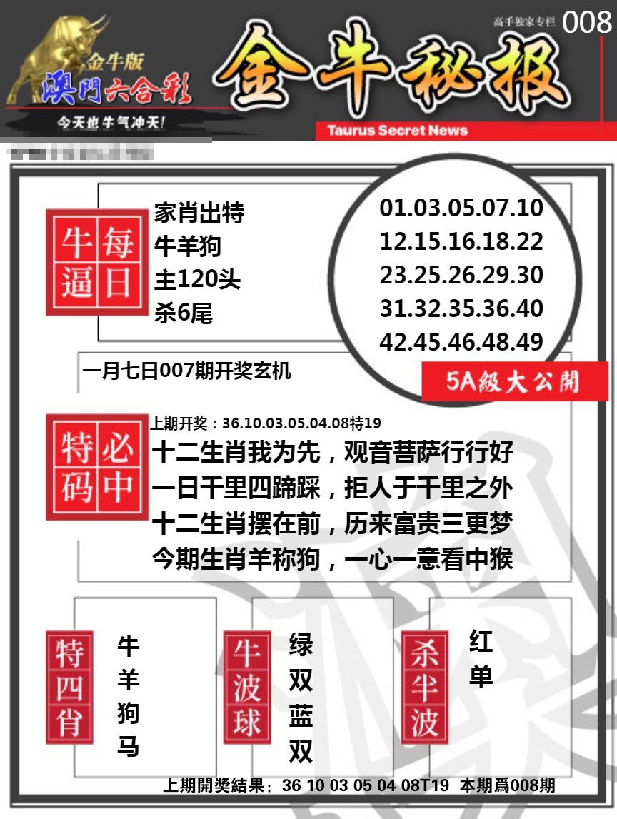 008期金牛秘报A[图]