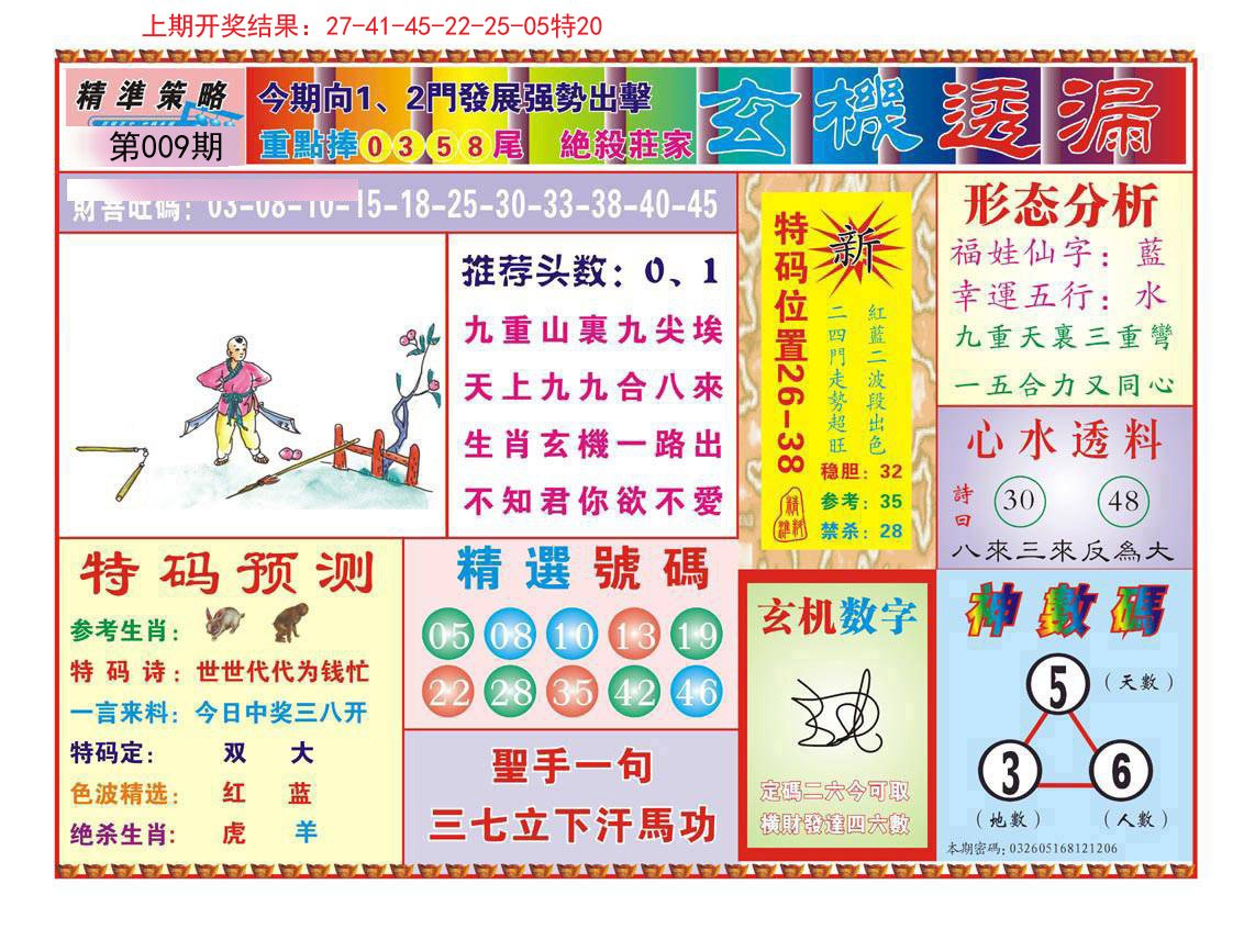 009期玄机透漏[图]