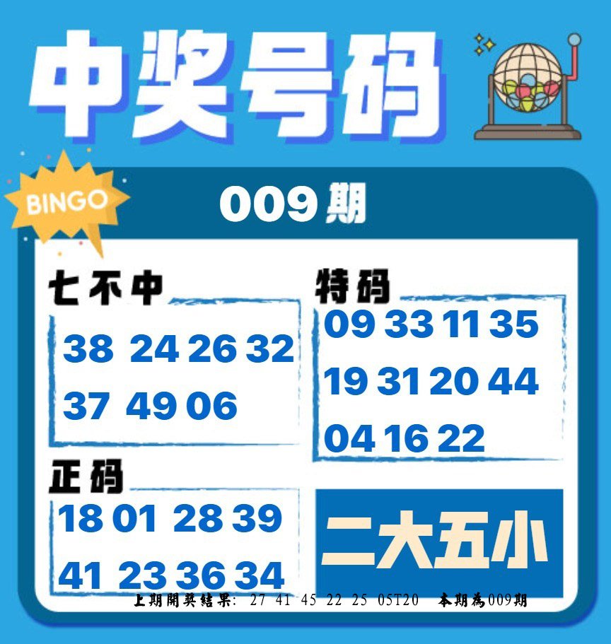 009期中奖号码[图]
