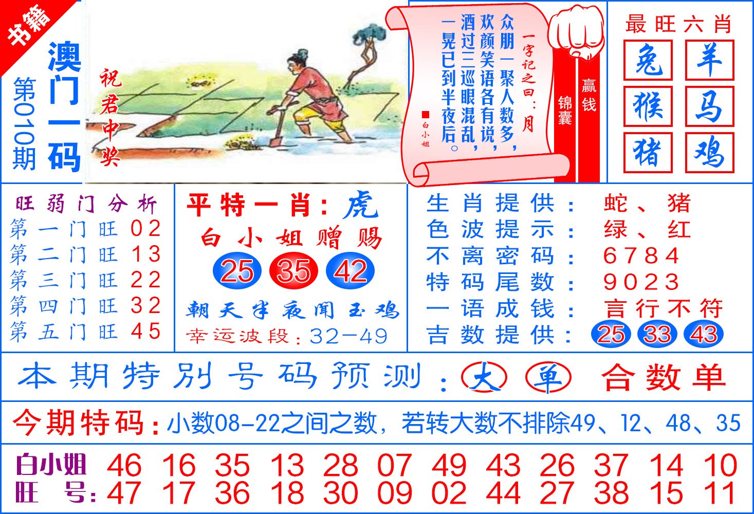 010期澳门飞龙宝典[图]