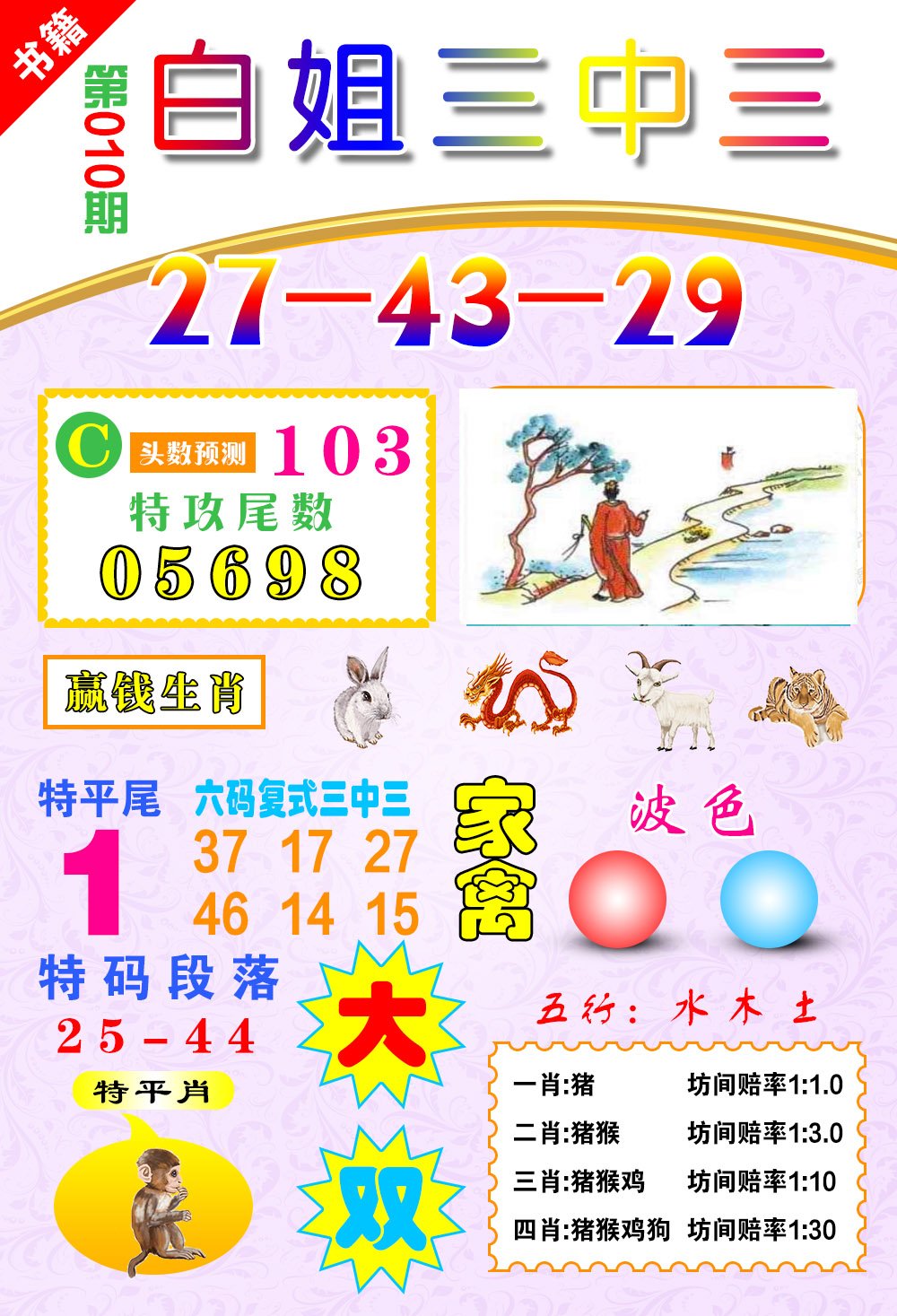 010期澳门白姐锦囊[图]