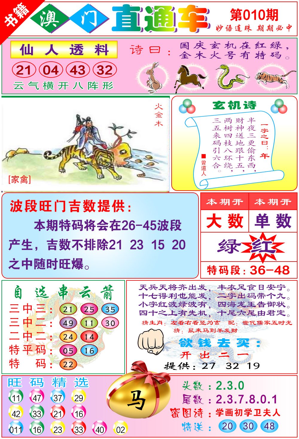 010期白姐直通车[图]