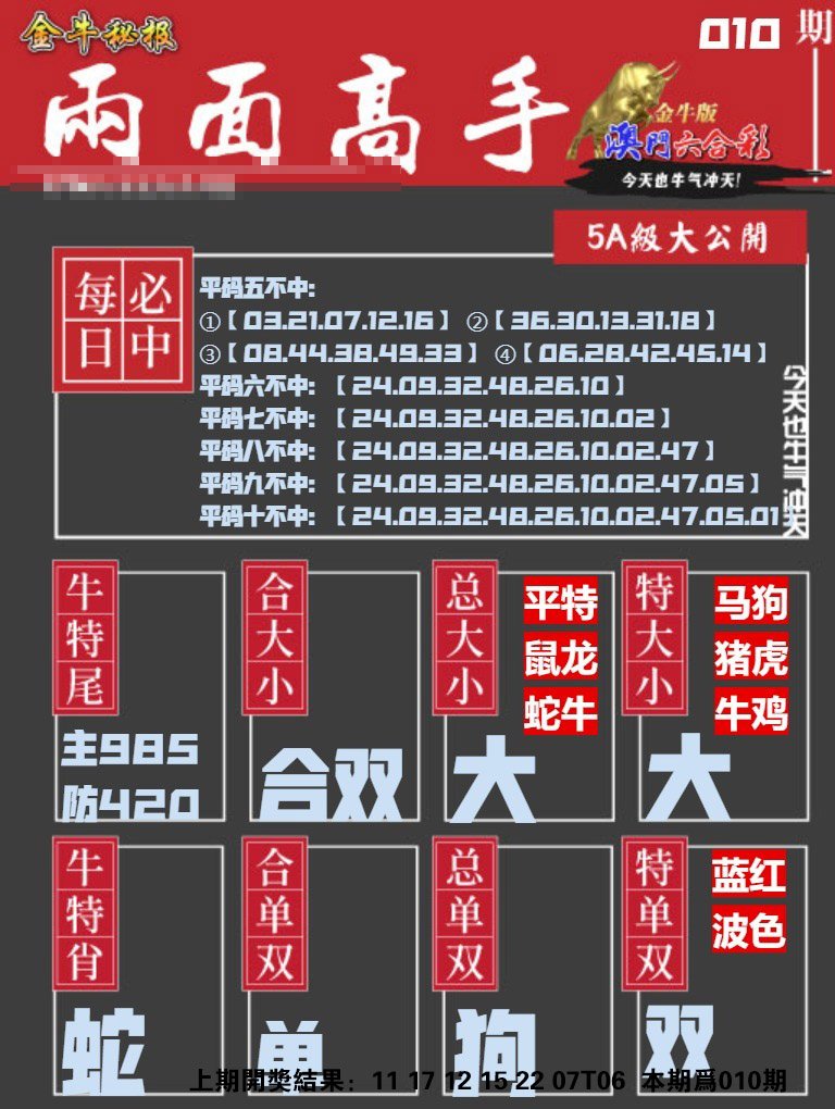 010期金牛两面高手[图]