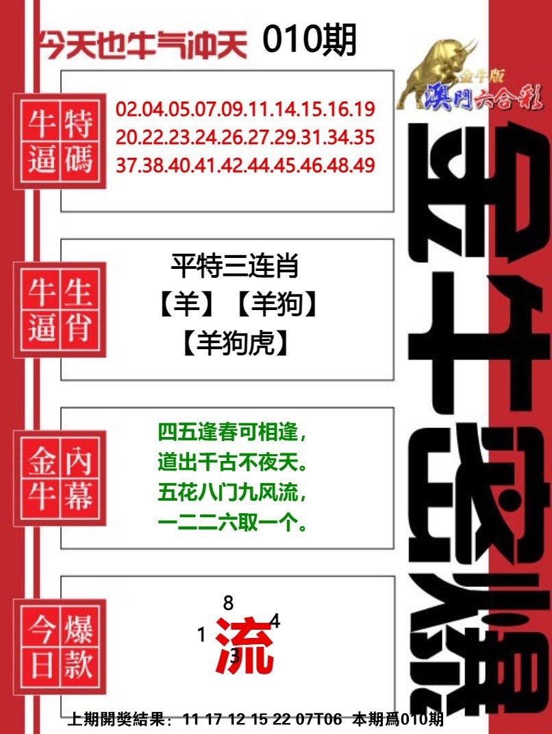 010期金牛密爆[图]