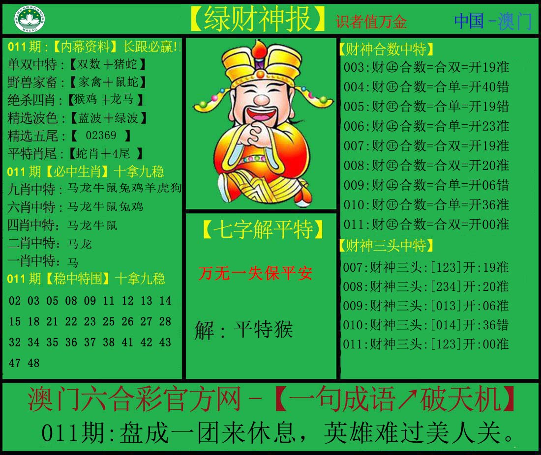 011期绿财神[图]