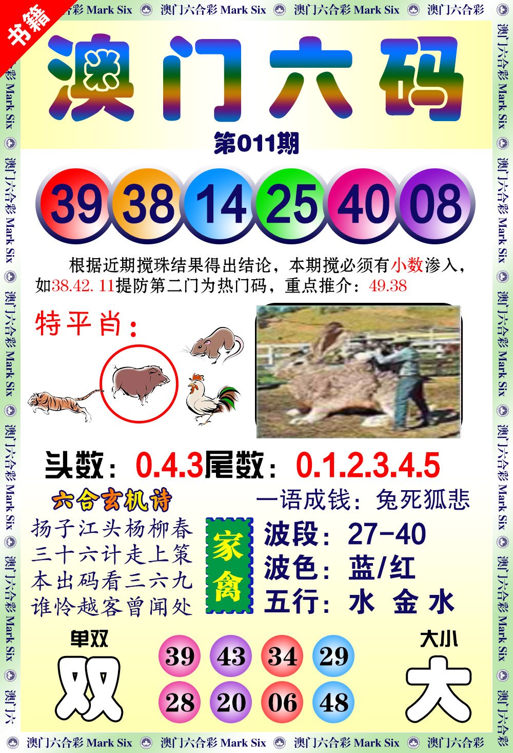 011期澳门望子成龙[图]