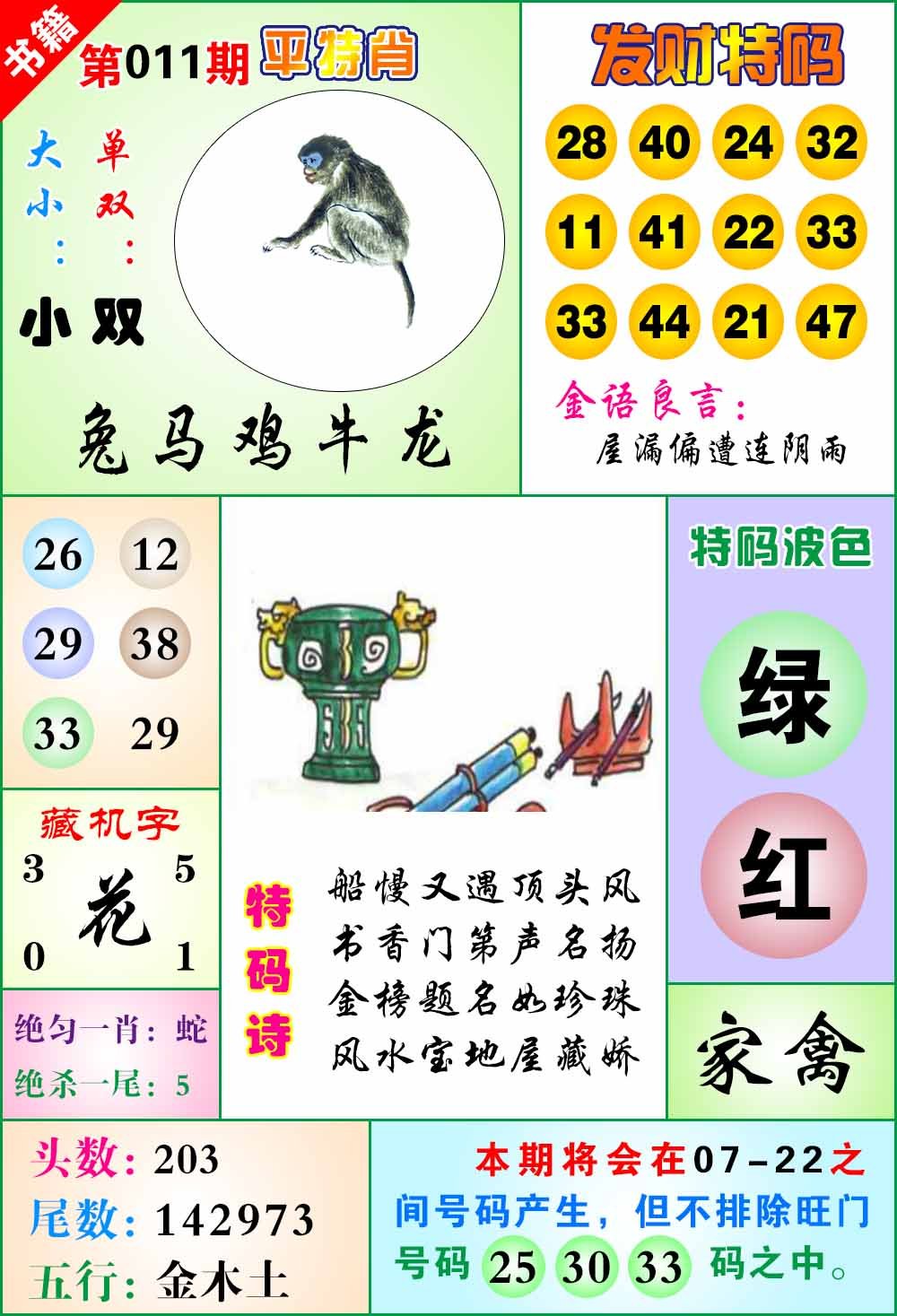011期澳门天王宝典[图]