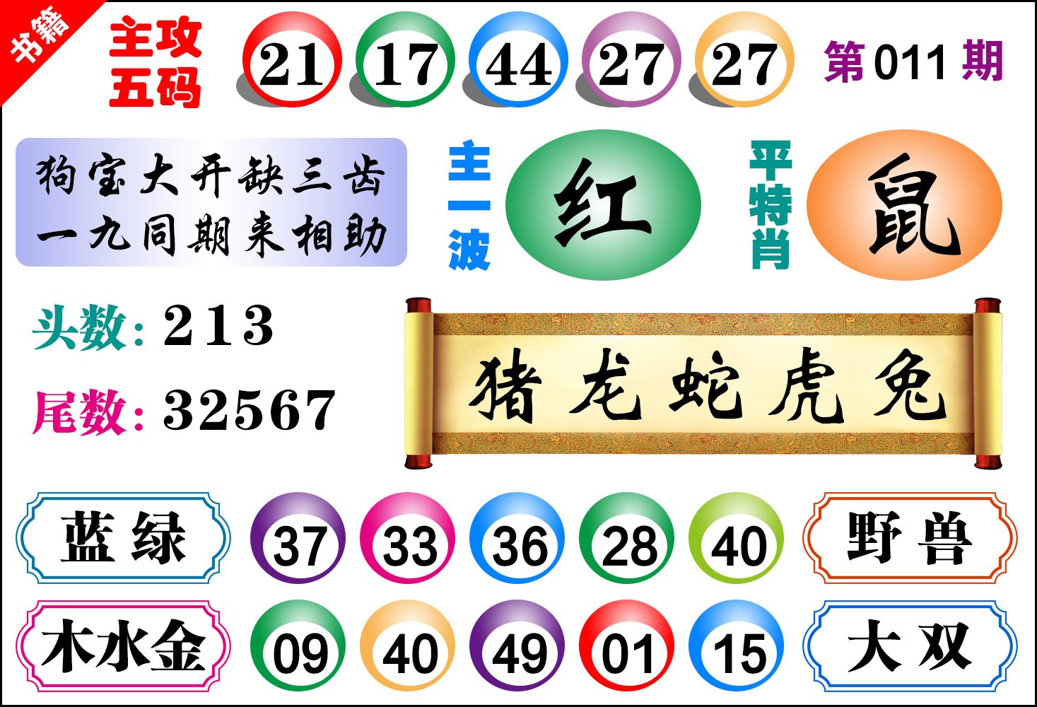 011期澳门主攻五码[图]