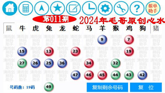 011期毛哥心水[图]