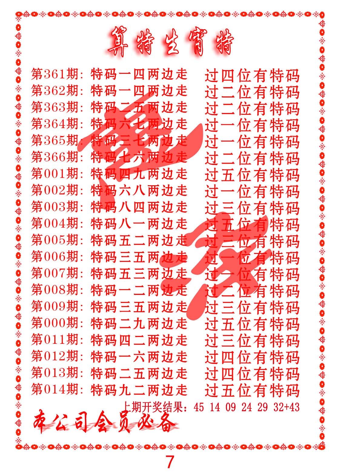 012期算特生肖诗[图]