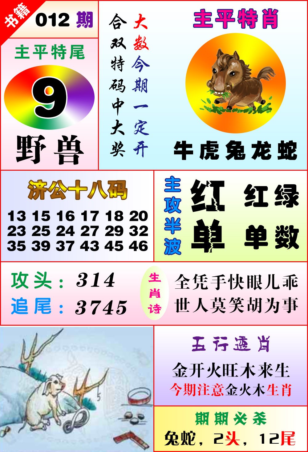 012期澳门狗头铡[图]