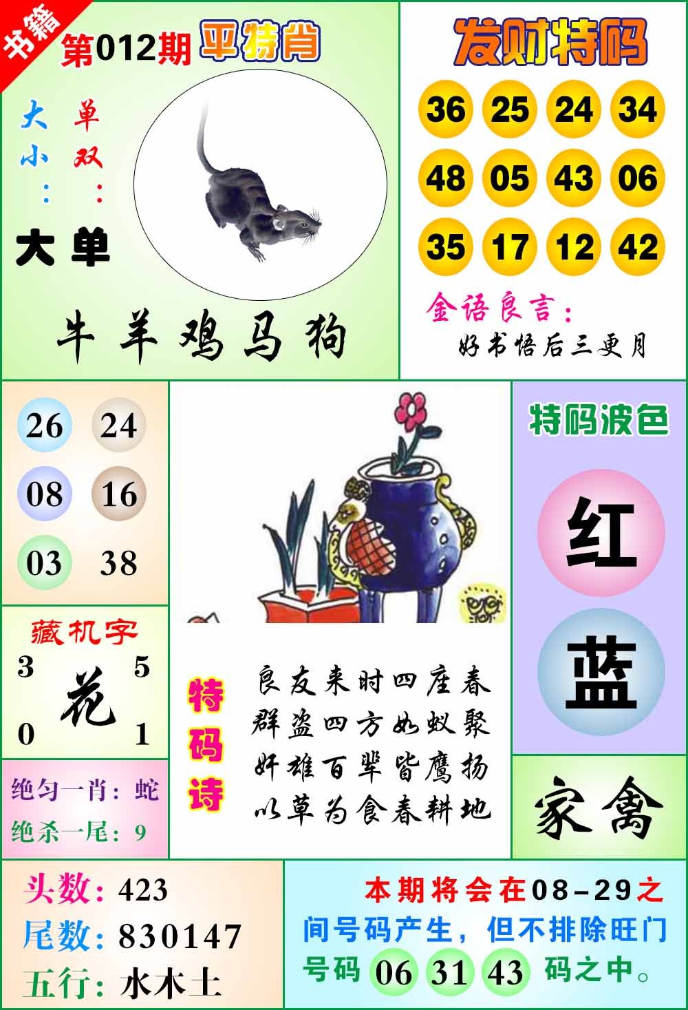 012期澳门天王宝典[图]