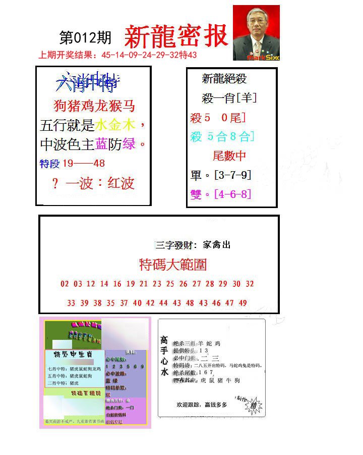 012期新龙密报[图]