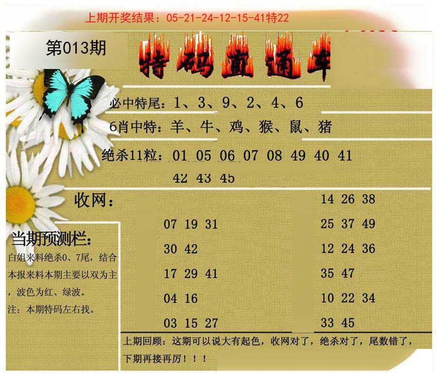 013期特码直通车[图]