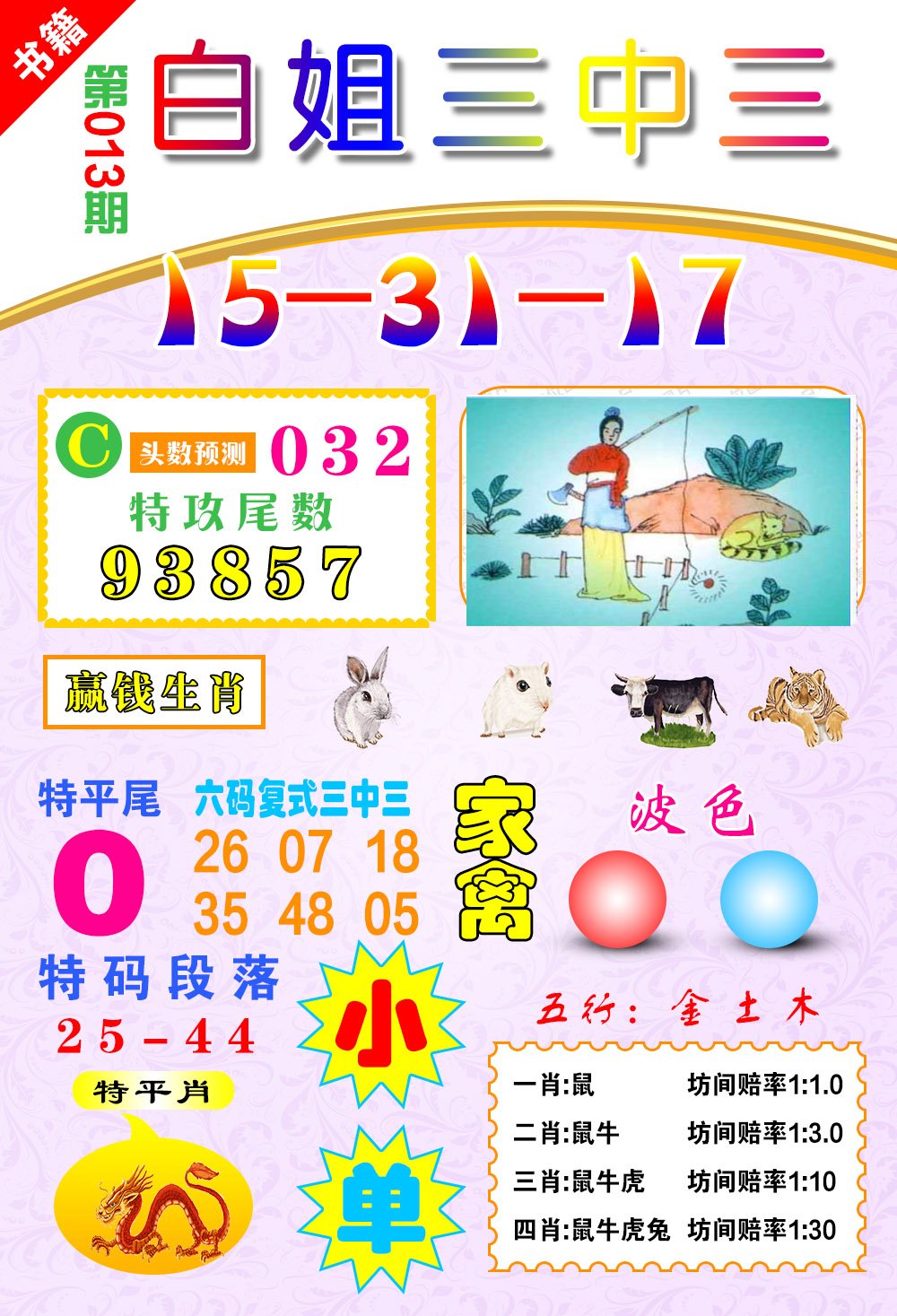 013期澳门白姐锦囊[图]