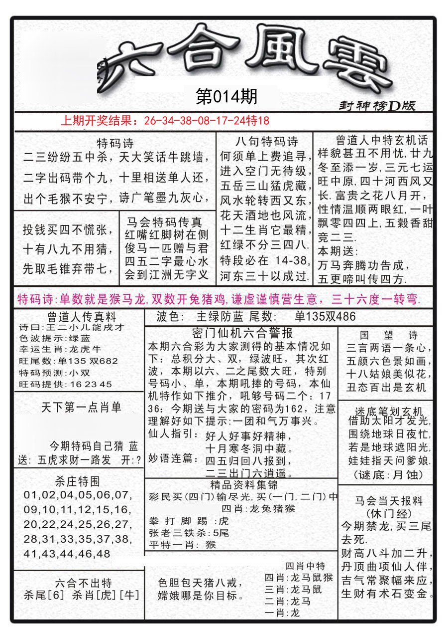 014期六合风云A[图]