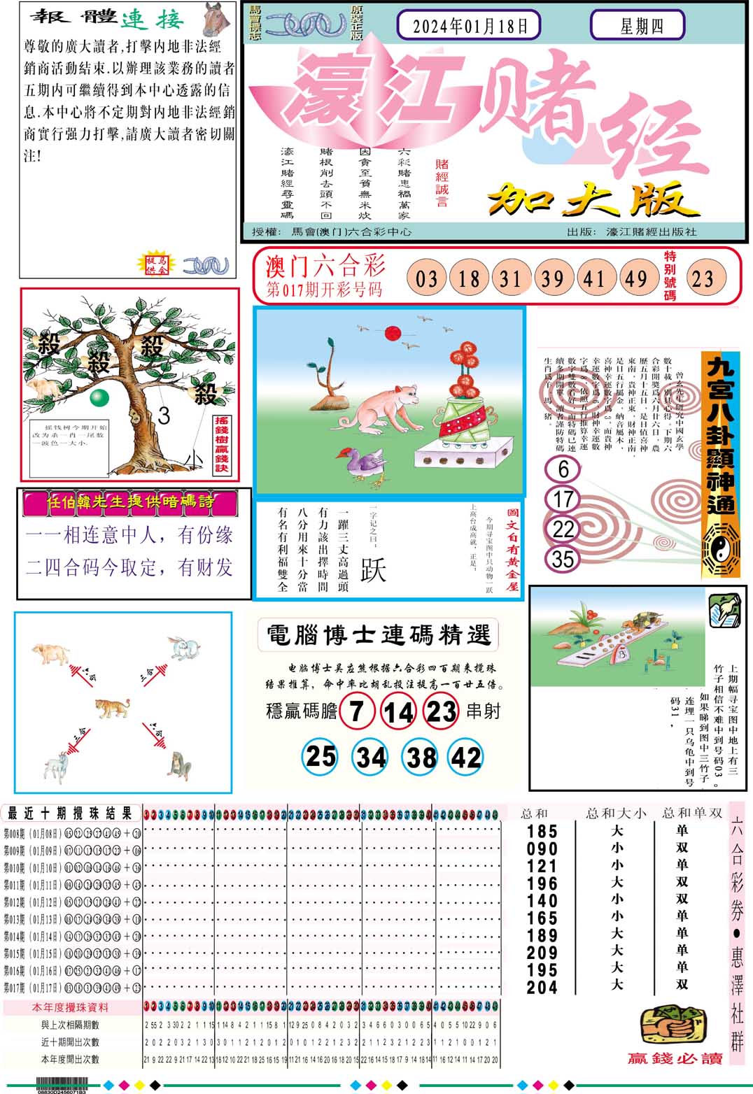 018期濠江赌经A加大版[图]