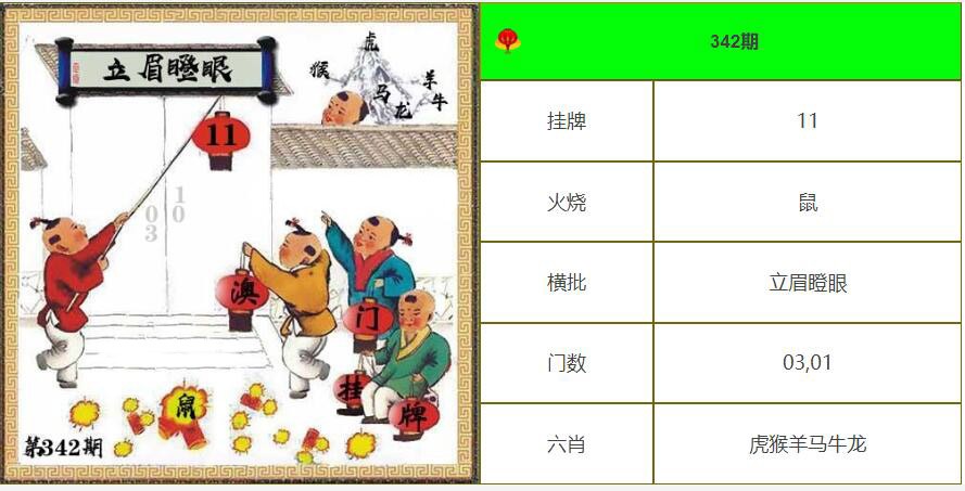 342期另版澳门挂牌[图]