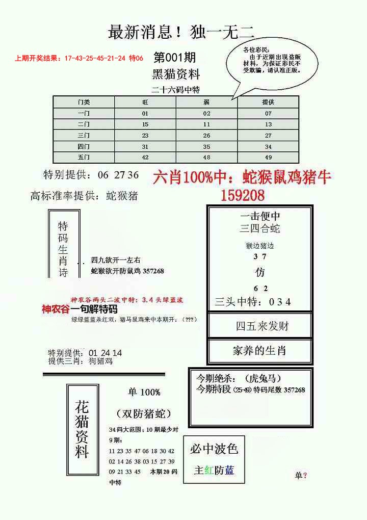001期独一无二(正)[图]