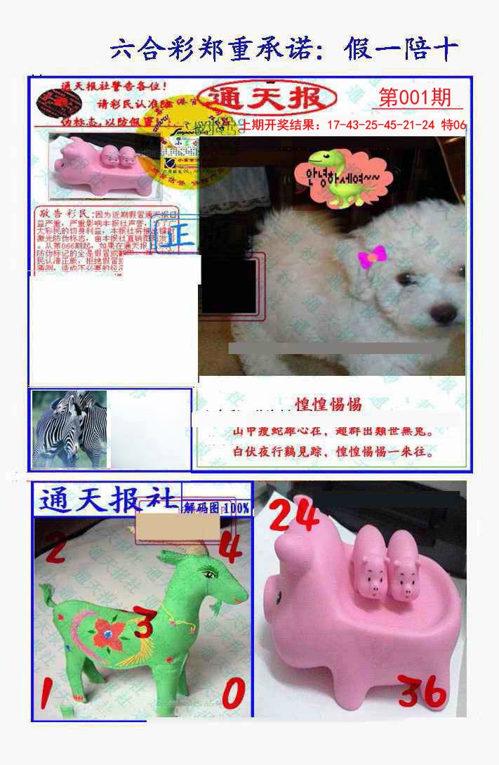 001期假一陪十通天报[图]