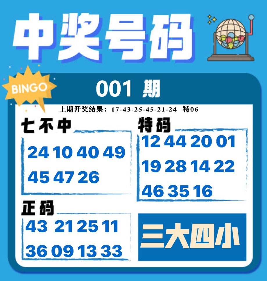 001期中奖号码[图]