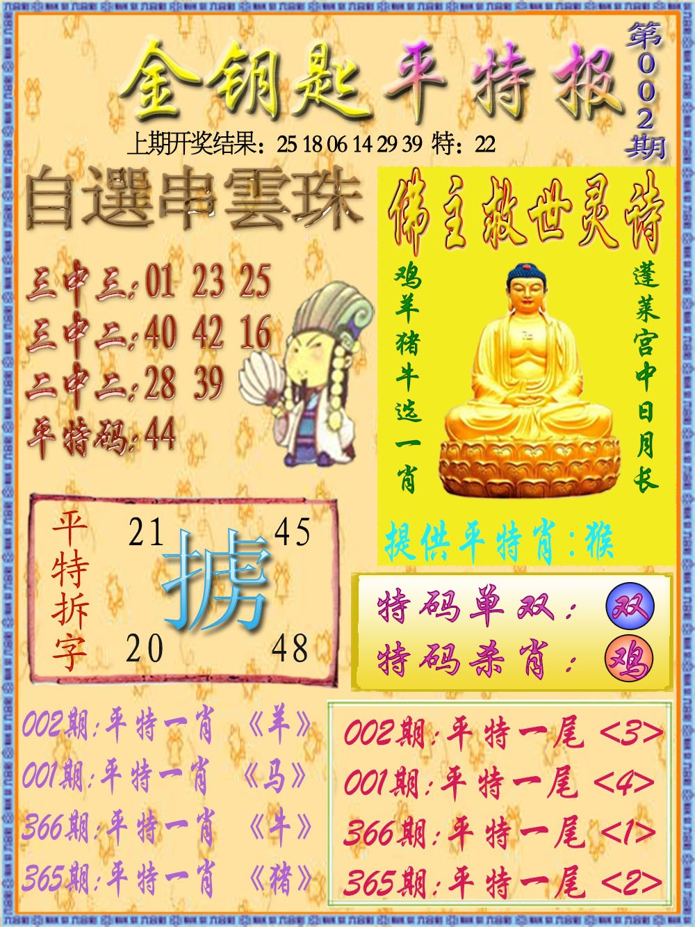 002期金钥匙平特报[图]