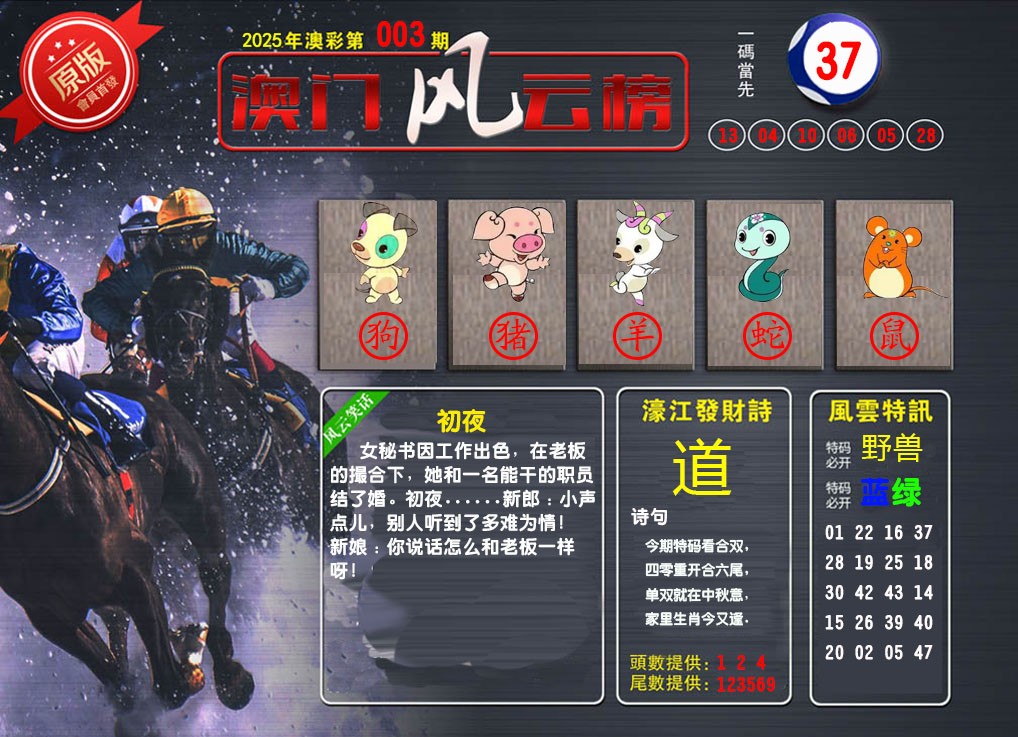 003期澳门风云榜[图]