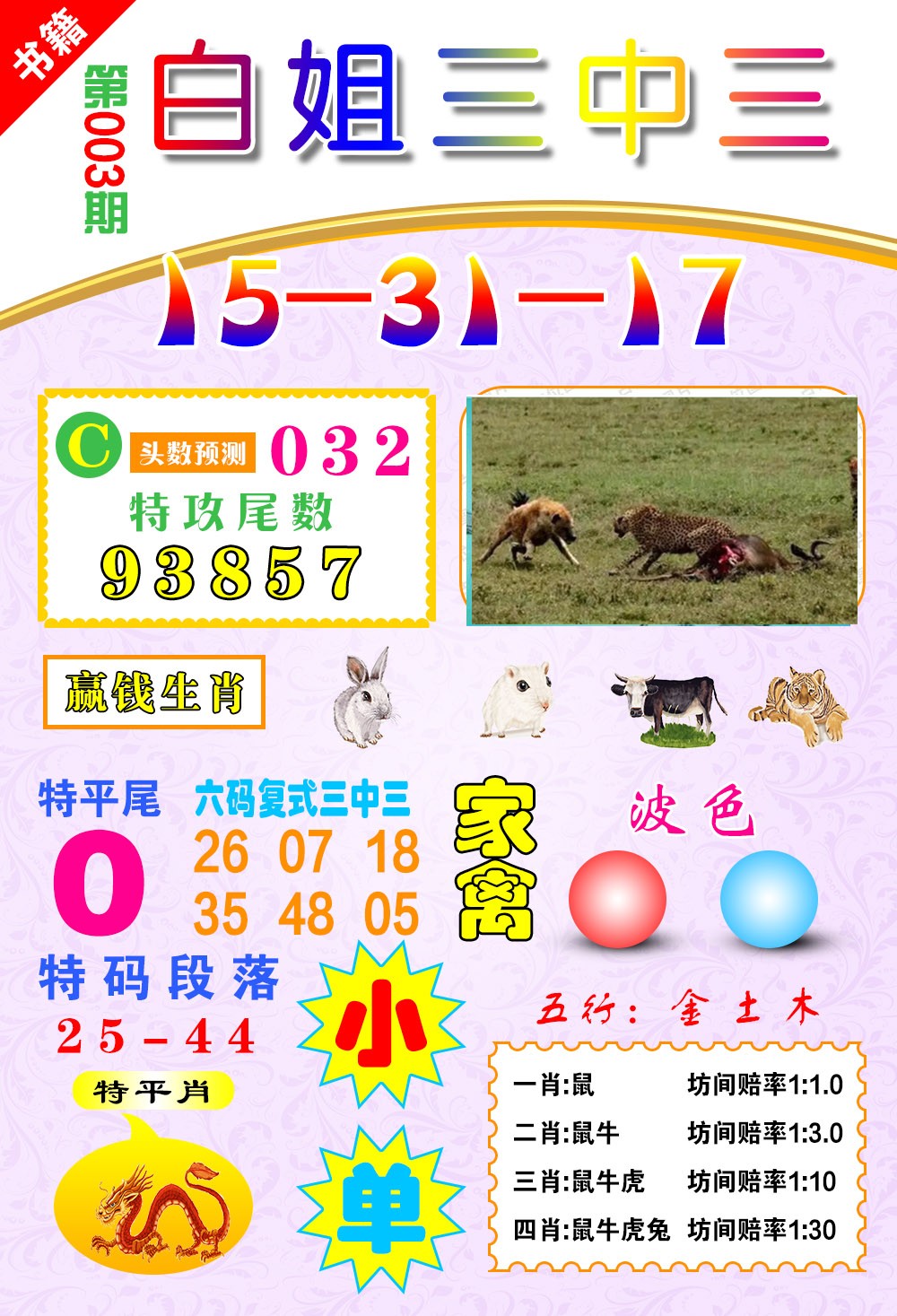 003期澳门白姐锦囊[图]