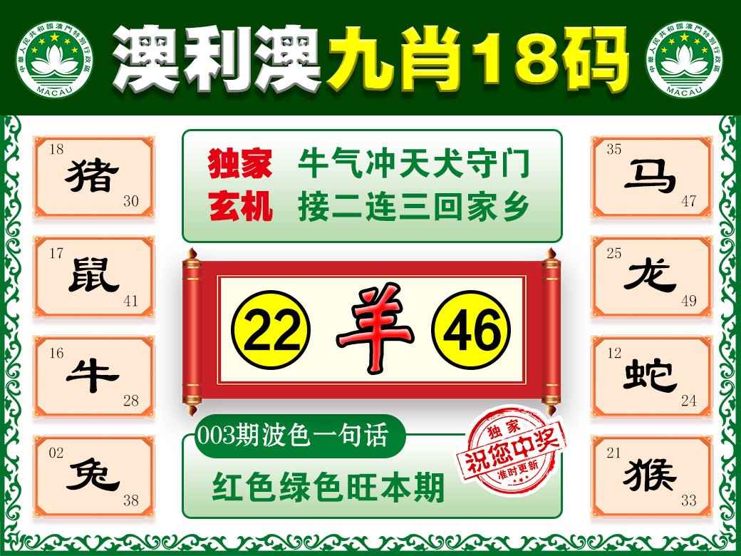 003期澳利澳九肖[图]