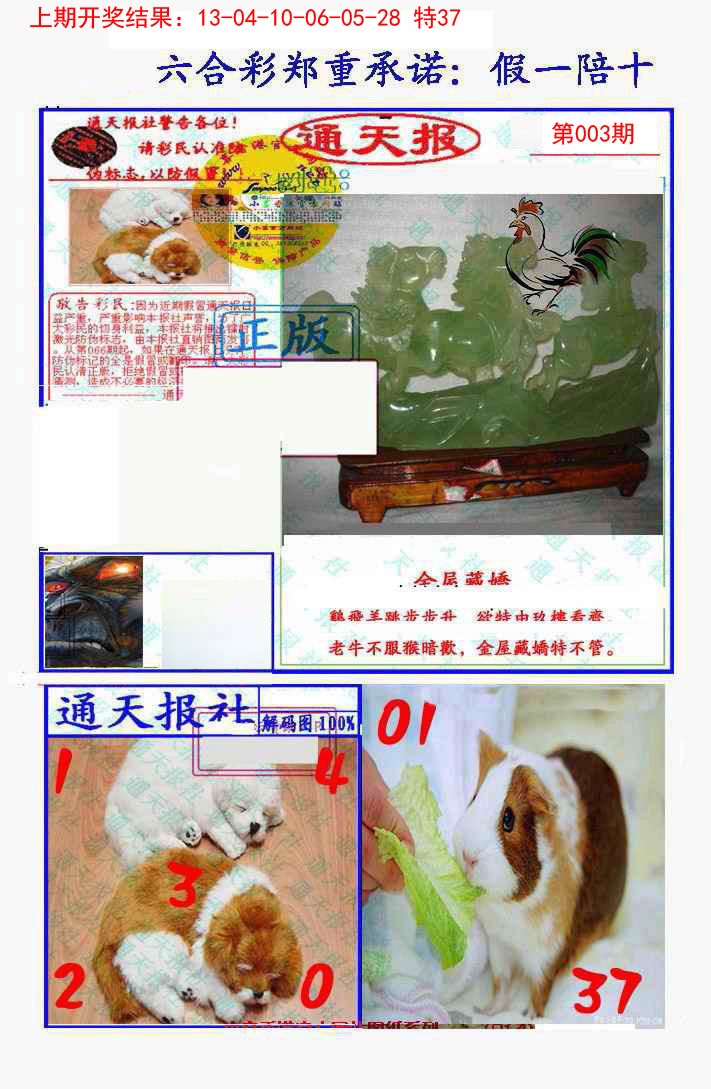 003期假一陪十通天报[图]