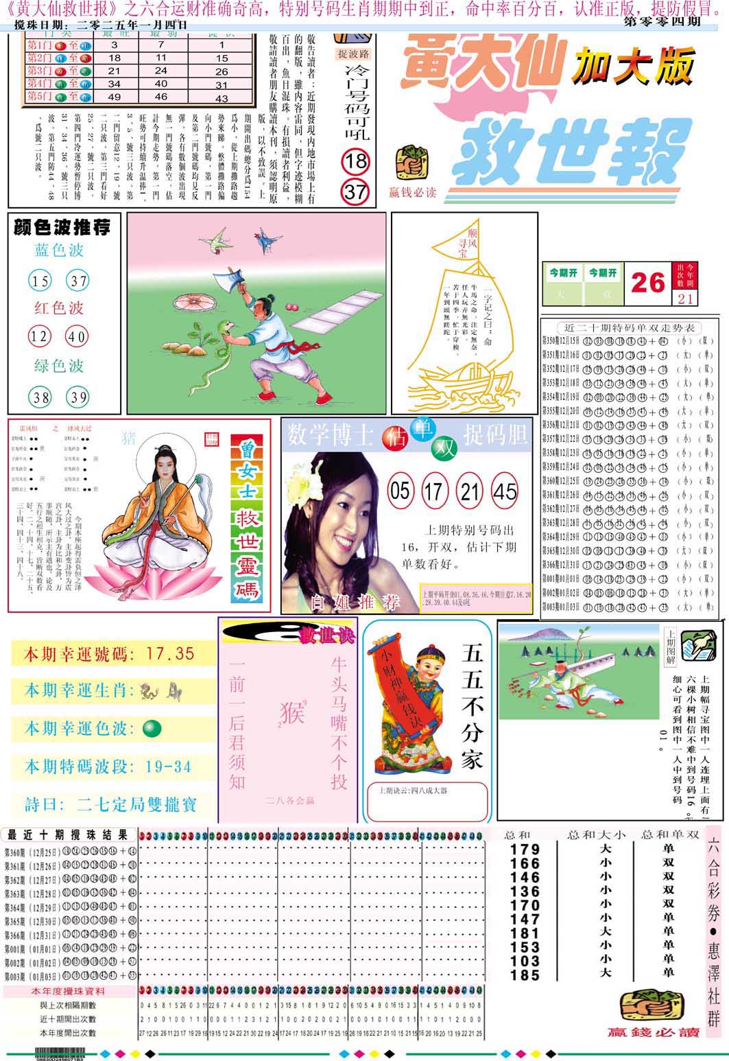 004期黄大仙救世A加大版[图]