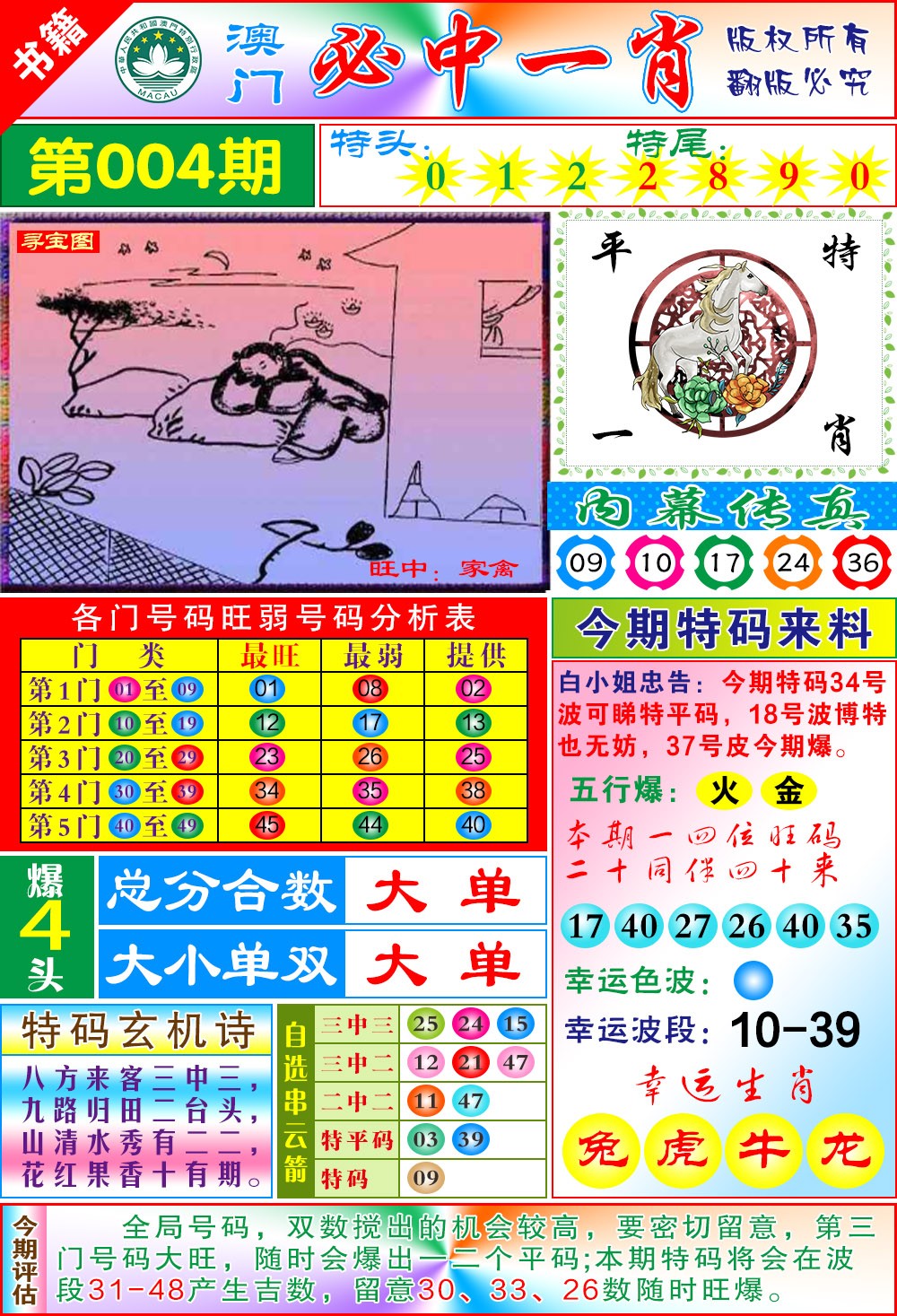 004期澳门玄机一特[图]