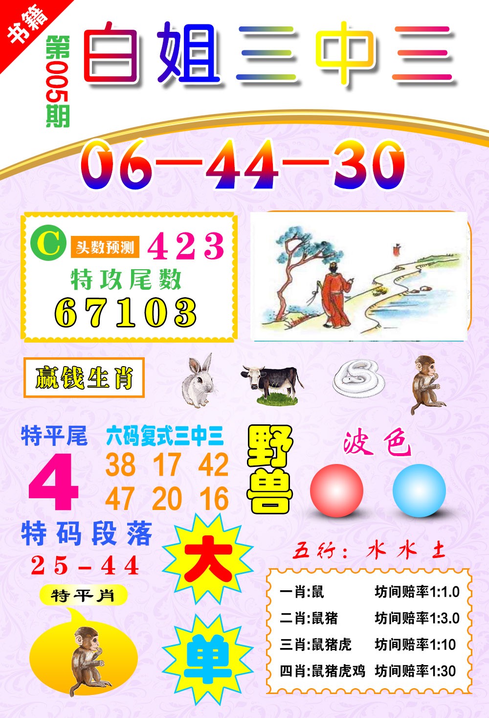 005期澳门白姐锦囊[图]