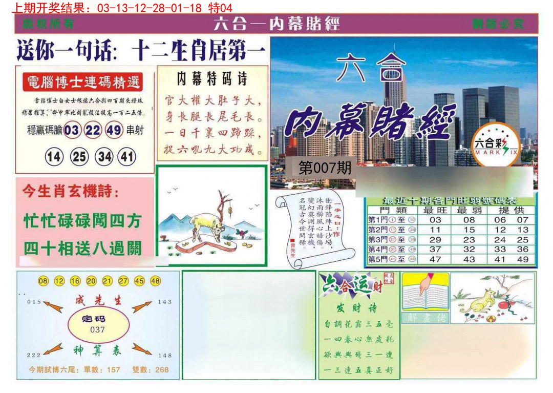 007期内幕赌经[图]