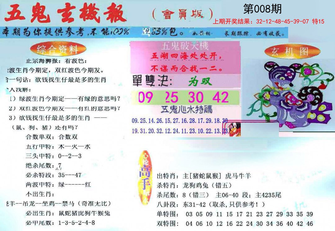 008期新五鬼玄机[图]