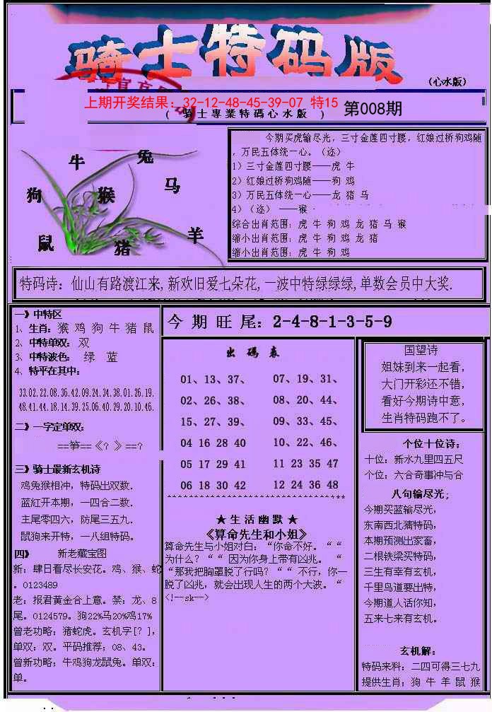 008期骑士特码版[图]